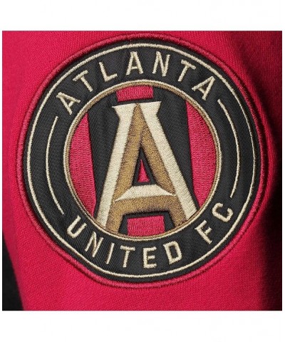 Men's Black and Red Atlanta United FC Colorblock Fleece Pullover Hoodie $40.00 Sweatshirt