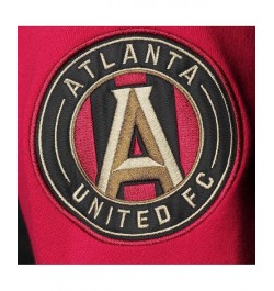 Men's Black and Red Atlanta United FC Colorblock Fleece Pullover Hoodie $40.00 Sweatshirt