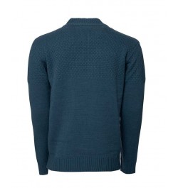 Men's Mock Neck Texture Quarter Zip Knitted Sweater Blue $31.98 Sweaters