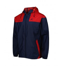 Men's Navy, Red Atlanta Braves Omni-Shade Flash Forward Challenger Full-Zip Windbreaker Jacket $43.20 Jackets