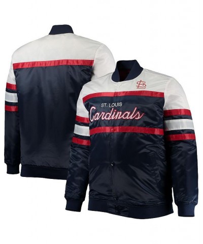 Men's Navy, Red St. Louis Cardinals Big and Tall Coaches Satin Full-Snap Jacket $58.90 Jackets