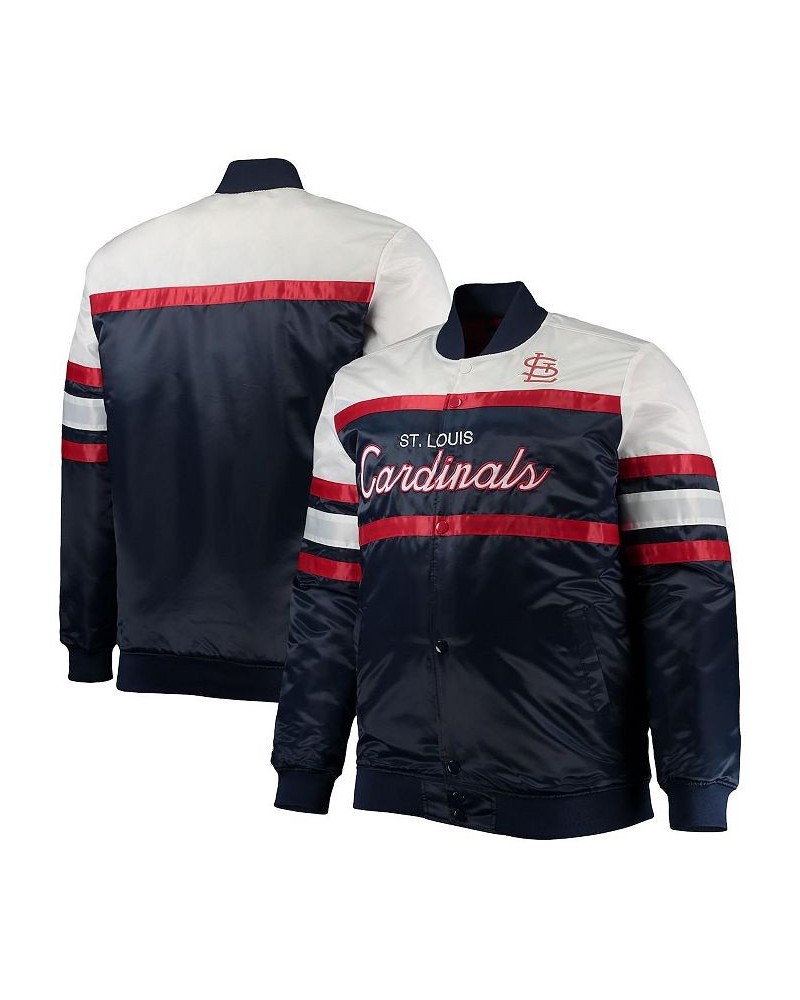 Men's Navy, Red St. Louis Cardinals Big and Tall Coaches Satin Full-Snap Jacket $58.90 Jackets