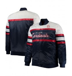 Men's Navy, Red St. Louis Cardinals Big and Tall Coaches Satin Full-Snap Jacket $58.90 Jackets