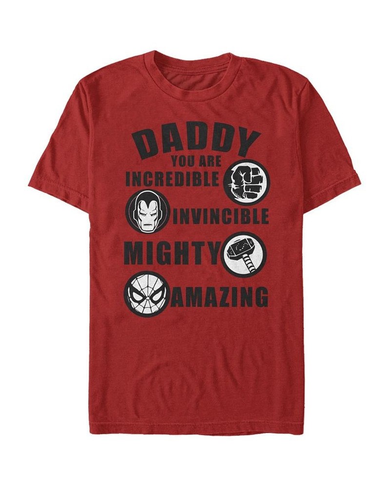 Men's Dad List Short Sleeve Crew T-shirt Red $18.19 T-Shirts