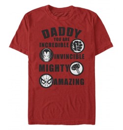 Men's Dad List Short Sleeve Crew T-shirt Red $18.19 T-Shirts