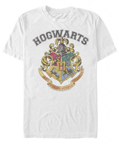 Men's Harry Potter Vintage-Like Logo Short Sleeve Crew T-shirt White $19.24 T-Shirts