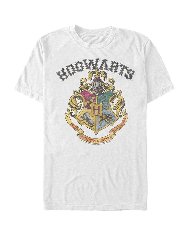 Men's Harry Potter Vintage-Like Logo Short Sleeve Crew T-shirt White $19.24 T-Shirts