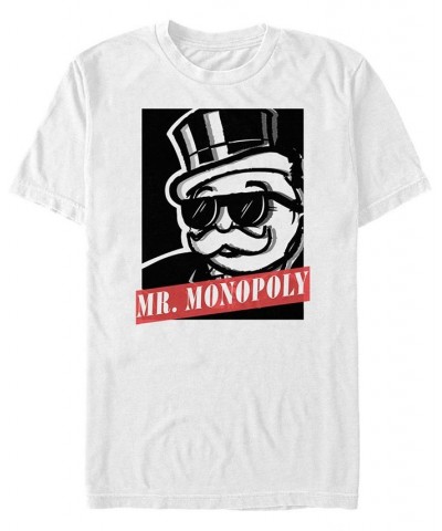 Monopoly Men's Mr Monopoly Graphic Poster Short Sleeve T-Shirt White $15.05 T-Shirts