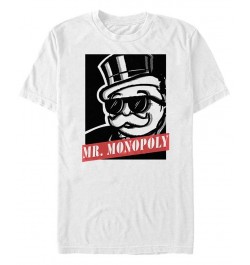 Monopoly Men's Mr Monopoly Graphic Poster Short Sleeve T-Shirt White $15.05 T-Shirts