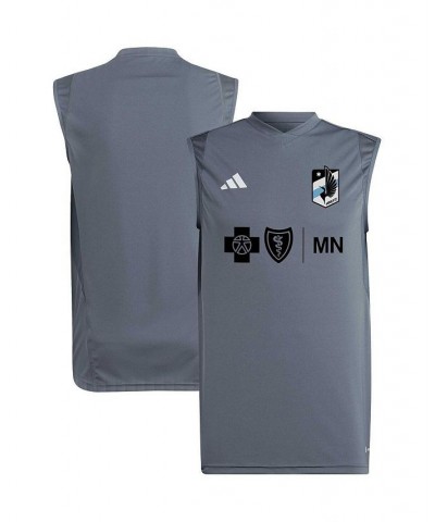 Men's Gray Minnesota United FC 2023 On-Field Sleeveless Training Jersey $28.20 Jersey