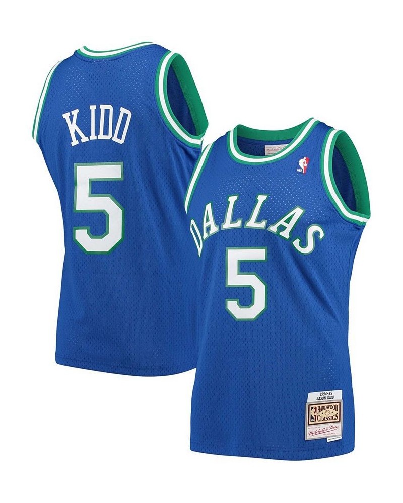 Men's Jason Kidd Blue Dallas Mavericks 1994-95 Hardwood Classics Swingman Player Jersey $54.39 Jersey