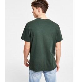 Men's Raised Graffiti Logo Print T-Shirt Green $24.72 T-Shirts