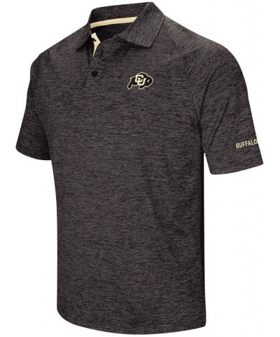 Men's Heather Black Colorado Buffaloes Down Swing Polo Shirt $23.50 Polo Shirts