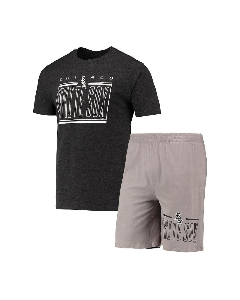 Men's Gray, Black Chicago White Sox Meter T-shirt and Shorts Sleep Set $36.29 Pajama