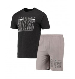 Men's Gray, Black Chicago White Sox Meter T-shirt and Shorts Sleep Set $36.29 Pajama