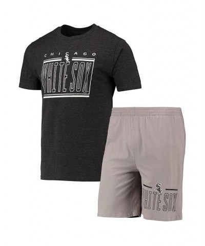 Men's Gray, Black Chicago White Sox Meter T-shirt and Shorts Sleep Set $36.29 Pajama