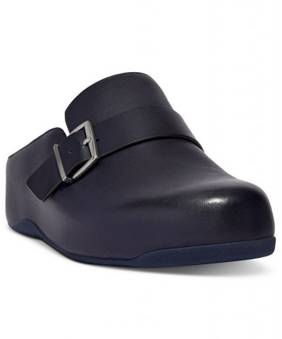 Women's Shuv Buckled-Strap Slip-On Clog Flats Blue $69.70 Shoes