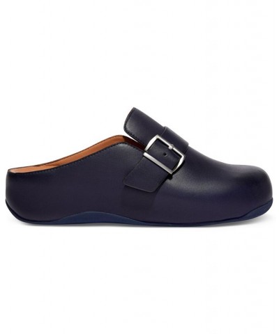 Women's Shuv Buckled-Strap Slip-On Clog Flats Blue $69.70 Shoes