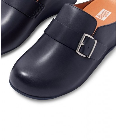 Women's Shuv Buckled-Strap Slip-On Clog Flats Blue $69.70 Shoes