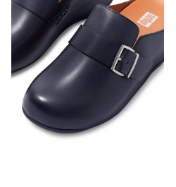 Women's Shuv Buckled-Strap Slip-On Clog Flats Blue $69.70 Shoes