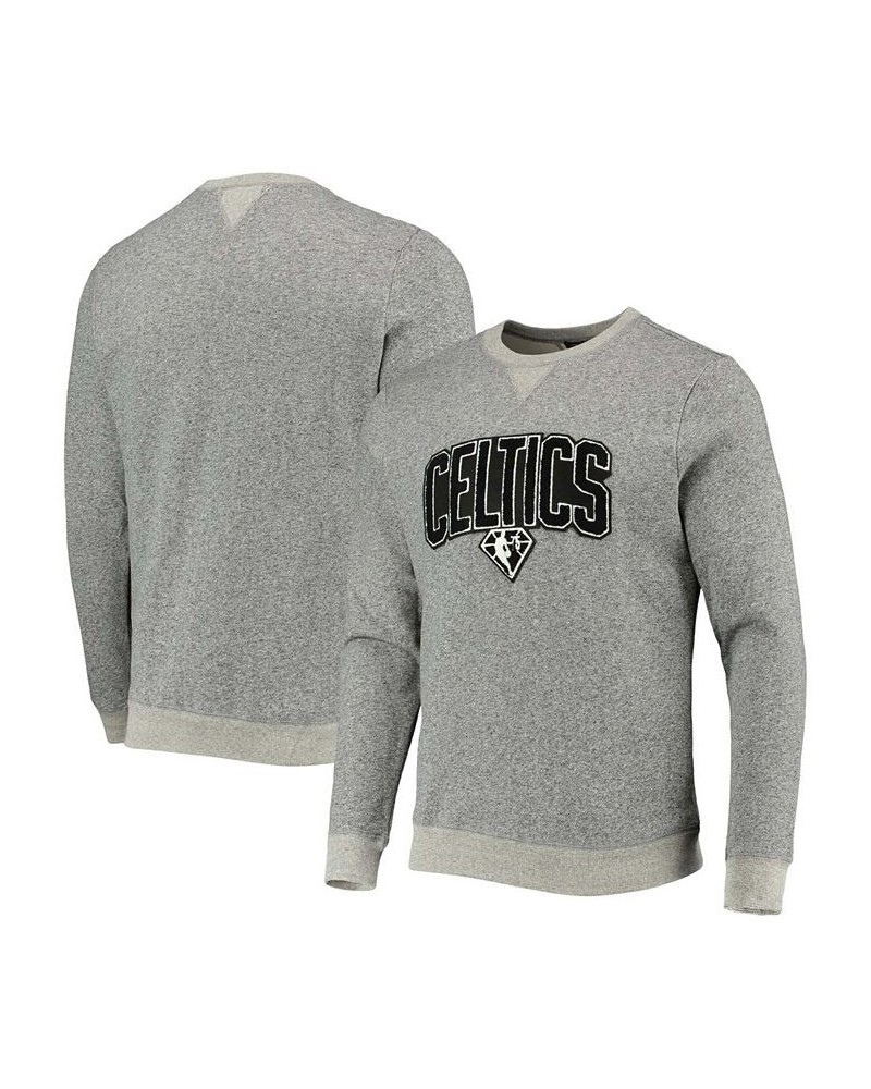 Men's Heathered Gray Boston Celtics Marled French Terry Pullover Sweatshirt $39.95 Sweatshirt