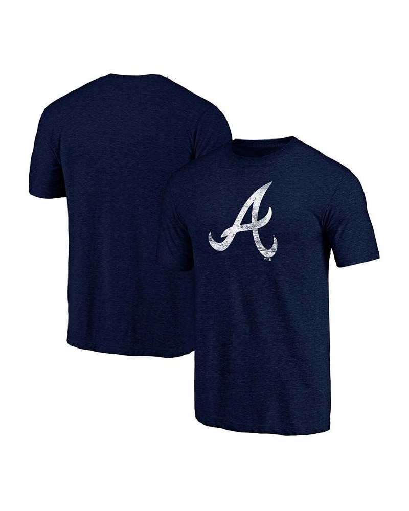 Men's Navy Atlanta Braves Weathered Official Logo Tri-Blend T-shirt $18.90 T-Shirts