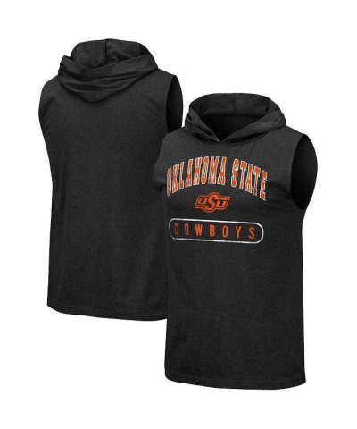 Men's Heathered Black Oklahoma State Cowboys Varsity Hoodie Tank Top $16.00 T-Shirts