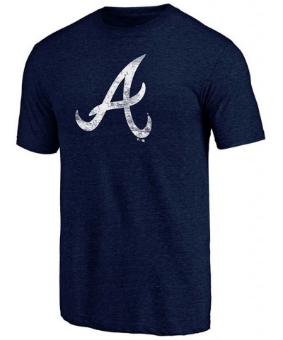 Men's Navy Atlanta Braves Weathered Official Logo Tri-Blend T-shirt $18.90 T-Shirts