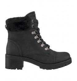 Women's Joan Lace-Up Boots Black $54.60 Shoes