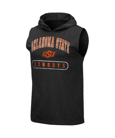 Men's Heathered Black Oklahoma State Cowboys Varsity Hoodie Tank Top $16.00 T-Shirts