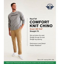 Men's Straight-Fit Comfort Knit Chinos Tan/Beige $32.50 Pants