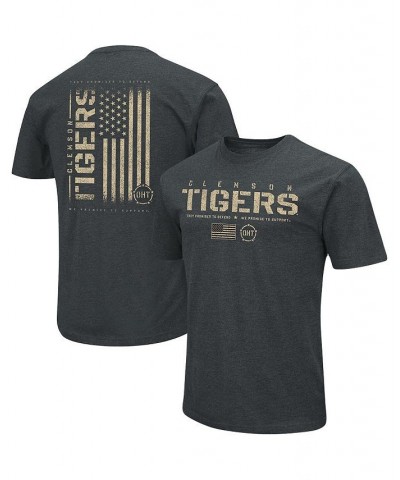 Men's Heathered Black Clemson Tigers OHT Military-Inspired Appreciation Flag 2.0 T-shirt $18.90 T-Shirts