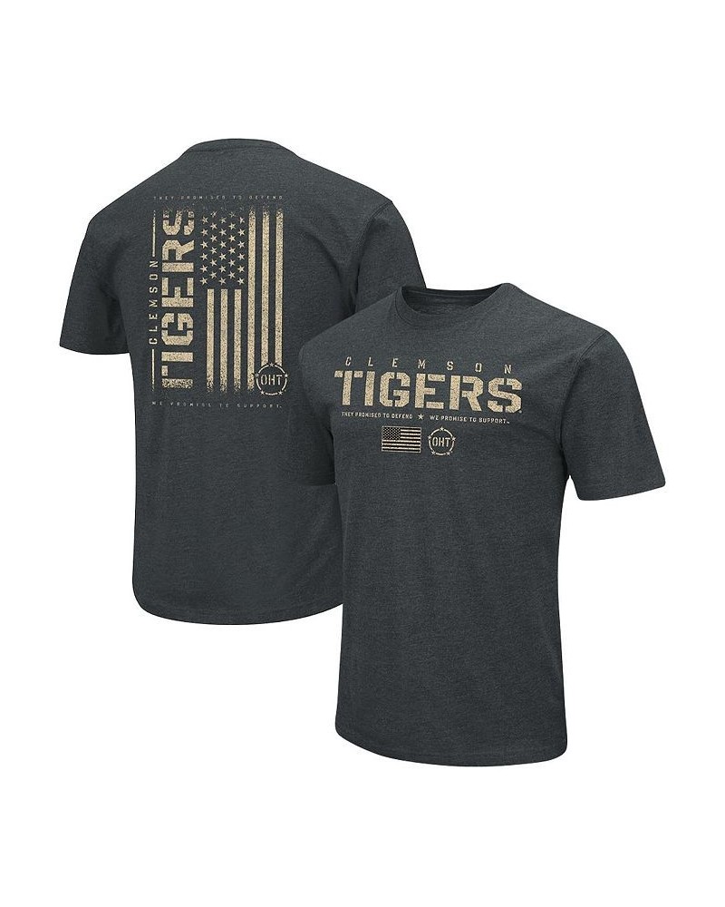 Men's Heathered Black Clemson Tigers OHT Military-Inspired Appreciation Flag 2.0 T-shirt $18.90 T-Shirts