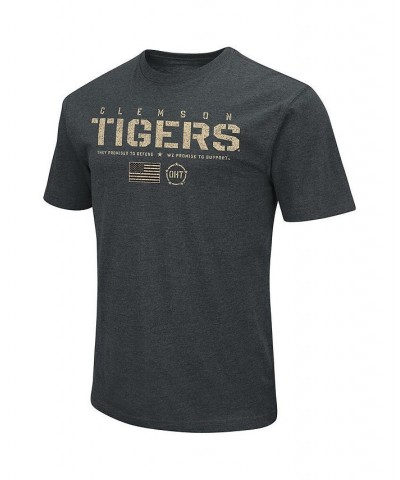 Men's Heathered Black Clemson Tigers OHT Military-Inspired Appreciation Flag 2.0 T-shirt $18.90 T-Shirts