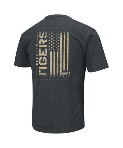 Men's Heathered Black Clemson Tigers OHT Military-Inspired Appreciation Flag 2.0 T-shirt $18.90 T-Shirts