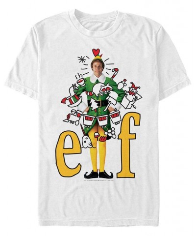 Men's Elf Doodles Short Sleeve T-shirt White $15.75 T-Shirts