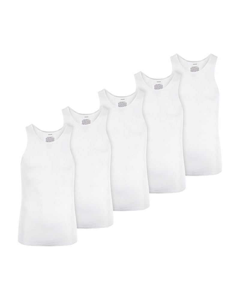 Men's 5-Pk. Moisture-Wicking Solid Tanks White $11.00 Undershirt