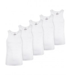 Men's 5-Pk. Moisture-Wicking Solid Tanks White $11.00 Undershirt