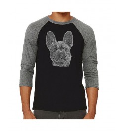 Men's Raglan Word Art T-shirt - French Bulldog Gray $21.15 T-Shirts