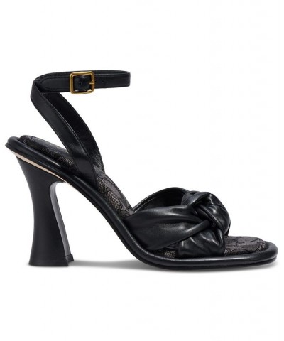 Women's Quincey Puffy Dress Sandals Black $65.60 Shoes