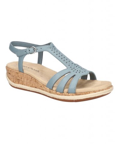 Women's Dorinda Wedge Sandals Blue $32.90 Shoes