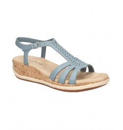 Women's Dorinda Wedge Sandals Blue $32.90 Shoes