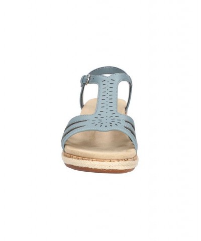 Women's Dorinda Wedge Sandals Blue $32.90 Shoes