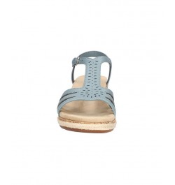 Women's Dorinda Wedge Sandals Blue $32.90 Shoes