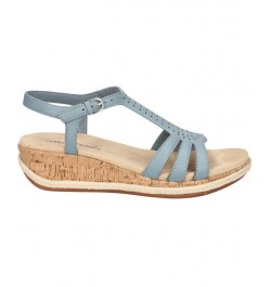 Women's Dorinda Wedge Sandals Blue $32.90 Shoes