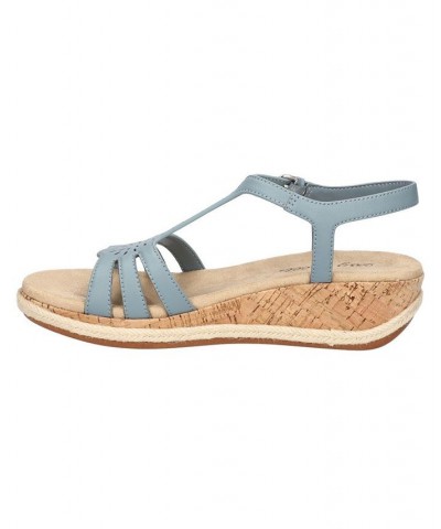 Women's Dorinda Wedge Sandals Blue $32.90 Shoes