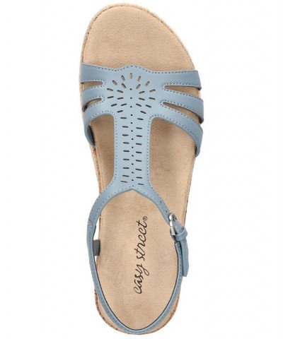 Women's Dorinda Wedge Sandals Blue $32.90 Shoes