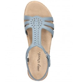 Women's Dorinda Wedge Sandals Blue $32.90 Shoes