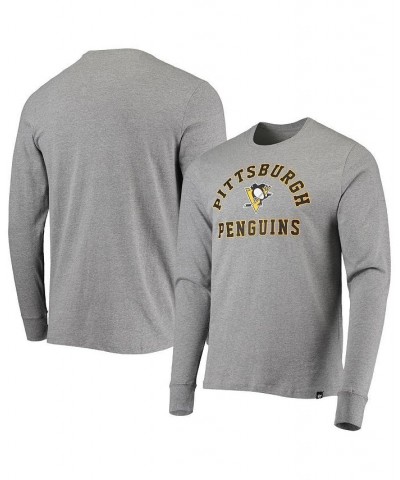 Men's Heathered Gray Pittsburgh Penguins Varsity Arch Super Rival Long Sleeve T-shirt $23.52 T-Shirts