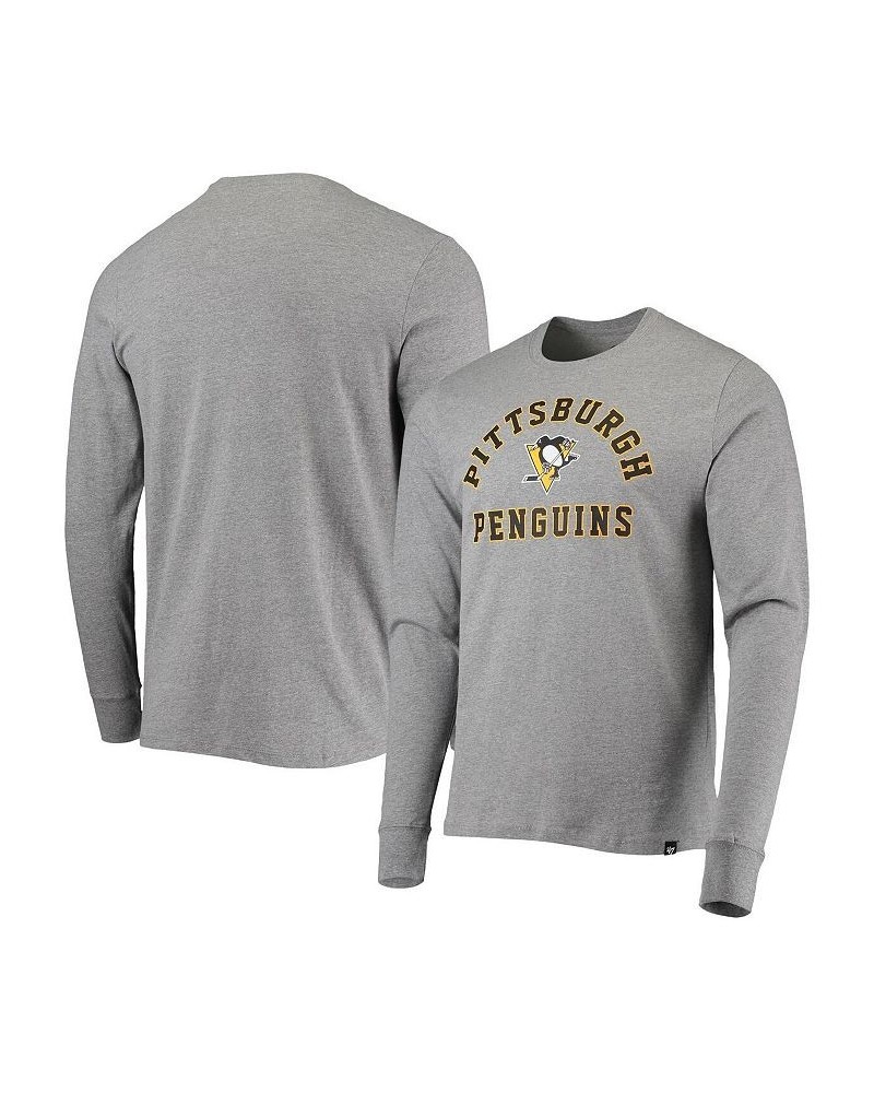 Men's Heathered Gray Pittsburgh Penguins Varsity Arch Super Rival Long Sleeve T-shirt $23.52 T-Shirts